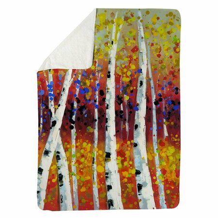 BEGIN HOME DECOR 60 x 80 in. Colored Birches-Sherpa Fleece Blanket 5545-6080-LA2